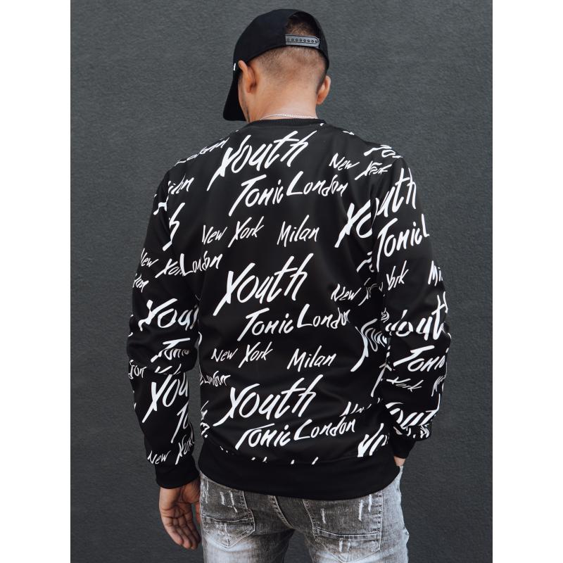 Férfi kapucnis pulóver fekete