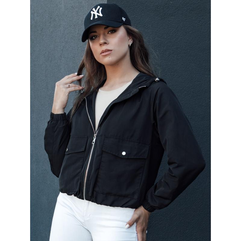 Dámska prechodná bunda s kapucňou BELIJ čierna