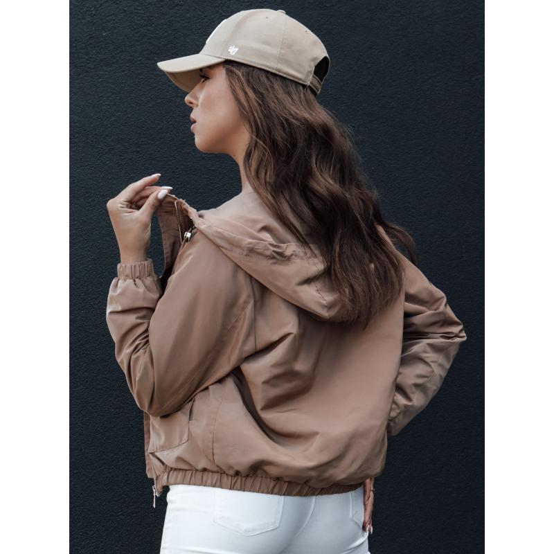 Dámska prechodná bunda s kapucňou BELIJ hnedá