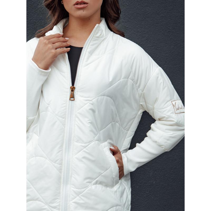 Dámska prešívaná prechodná bunda so stojačikom ARANA ecru