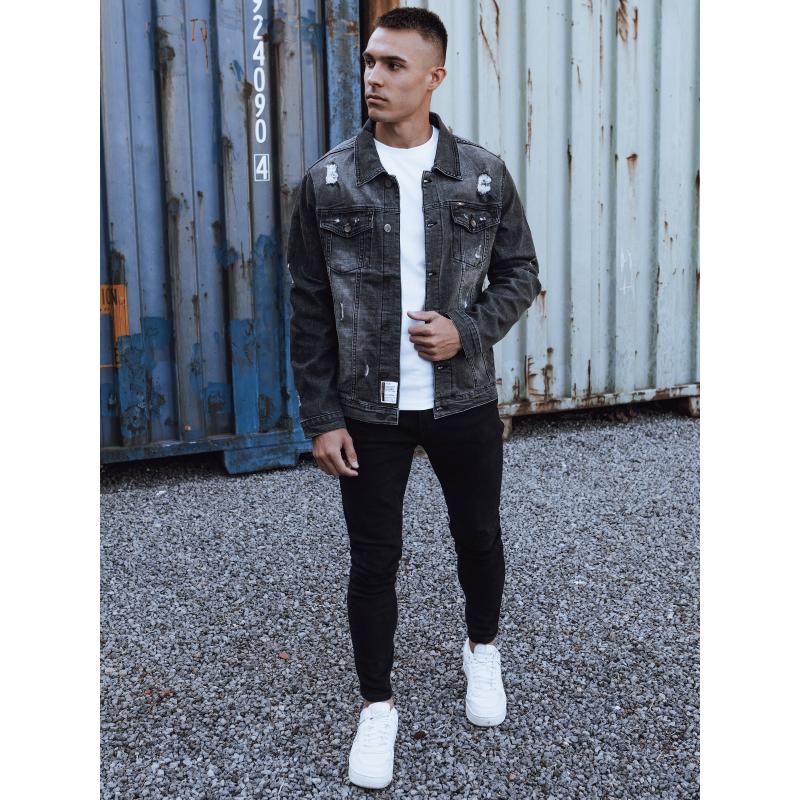 Férfi farmerdzseki szürke