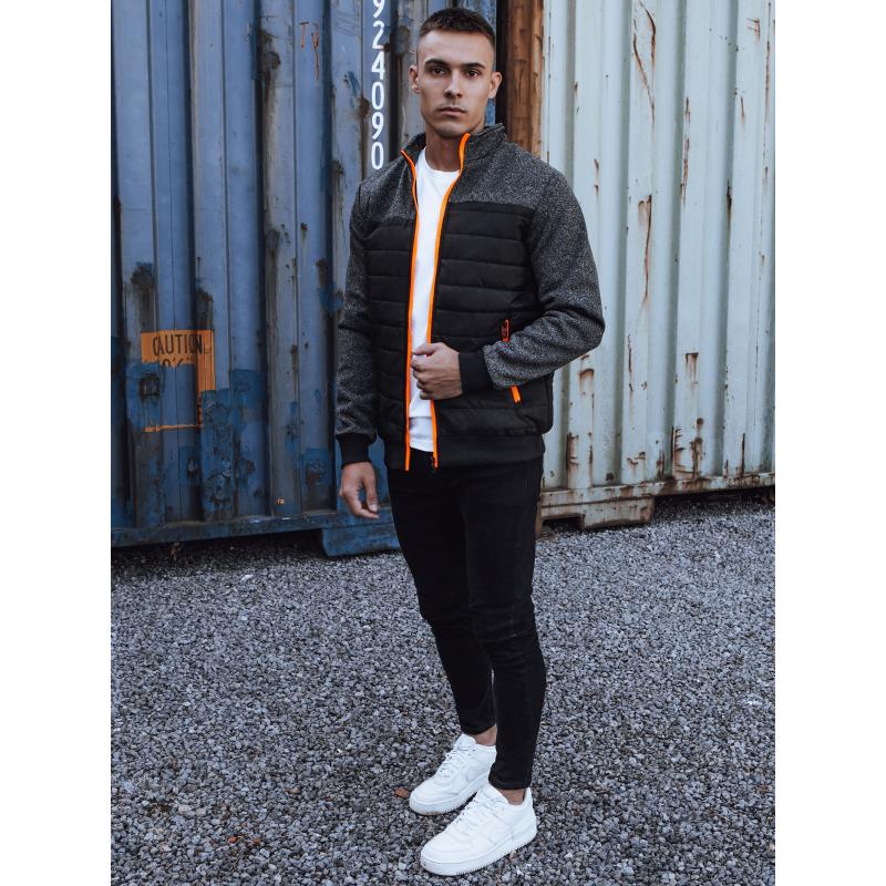 Pánska prechodná prešívaná bunda čierna