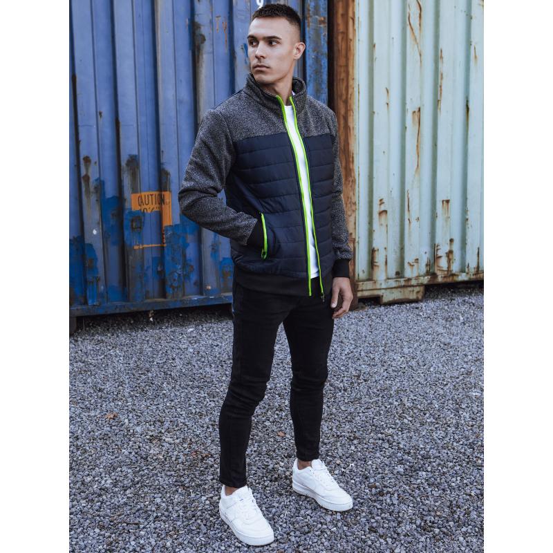 Pánska prechodná bunda prešívaná tmavomodrá