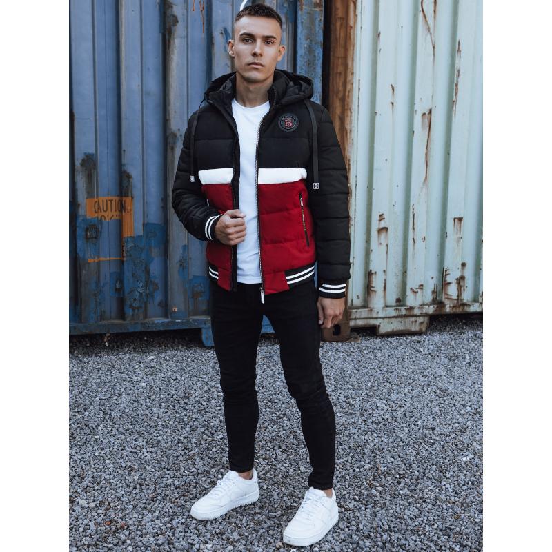 Pánská zimní bunda prošívaná s kapucí černá