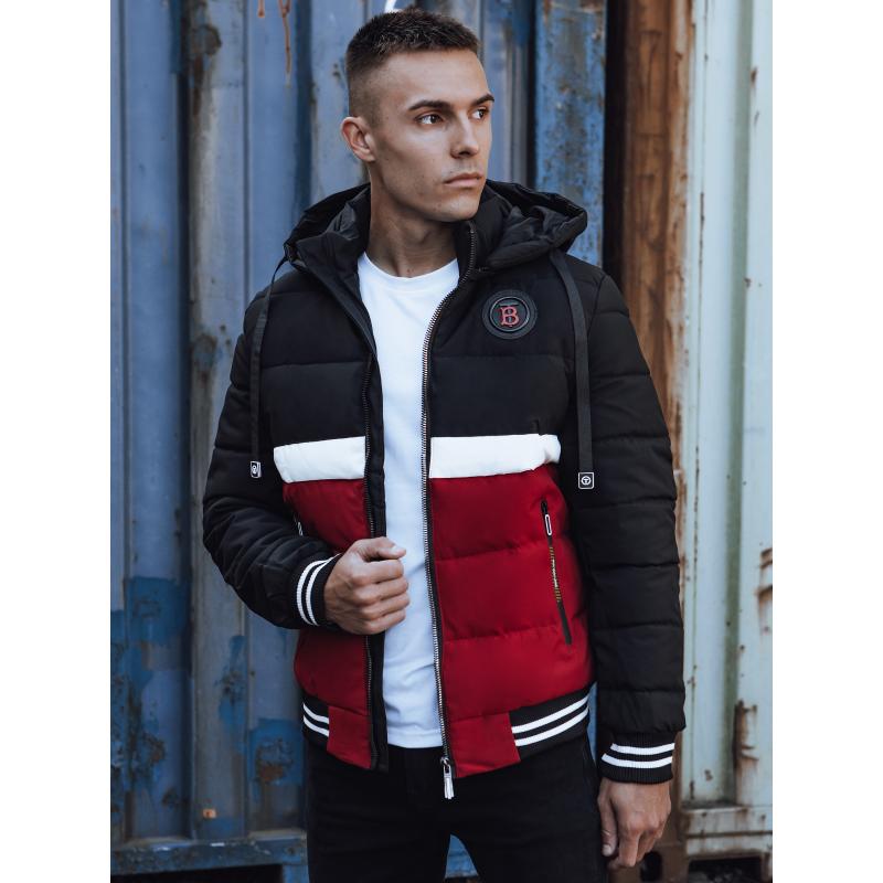 Pánská zimní bunda prošívaná s kapucí černá