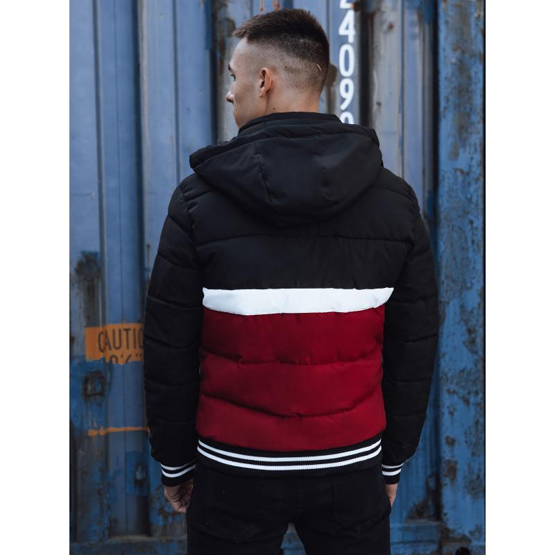 Pánská zimní bunda prošívaná s kapucí černá