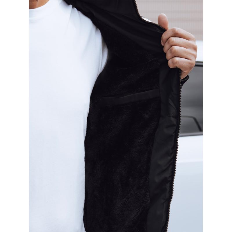 Pánská zimní bunda prošívaná s kapucí bílá