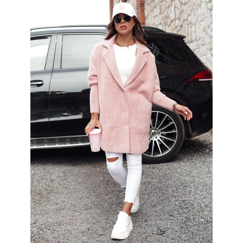 Dámský alpakový kabát RITA II růžový