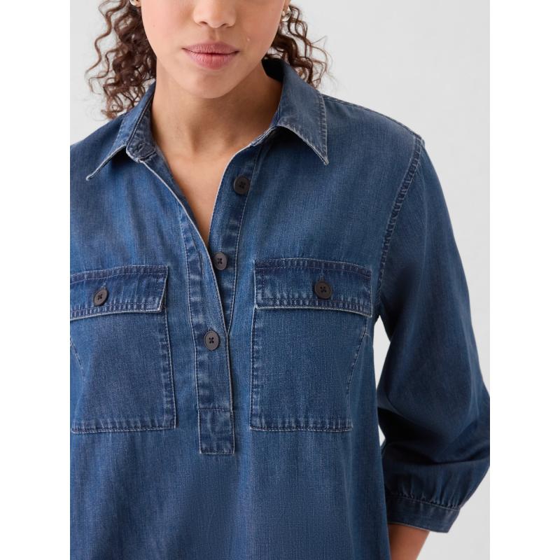 Džínové mini šaty UltraSoft Utility