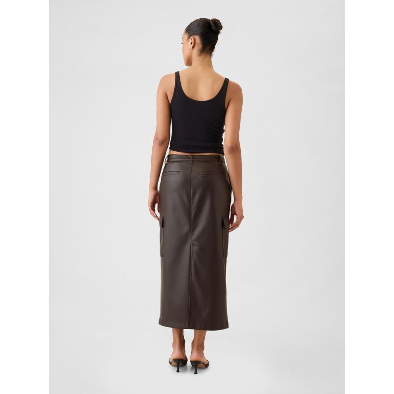 Bőr midi szoknya Utility