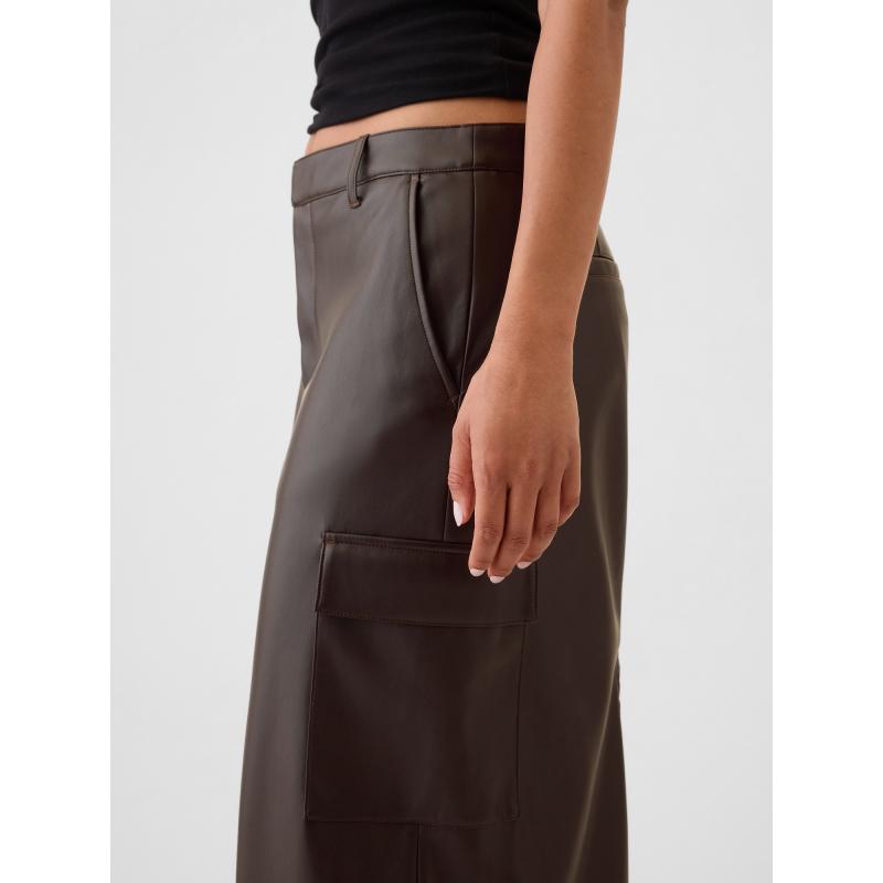 Bőr midi szoknya Utility
