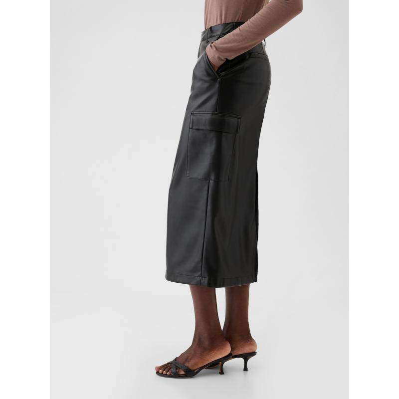 Műbőr midi szoknya Utility