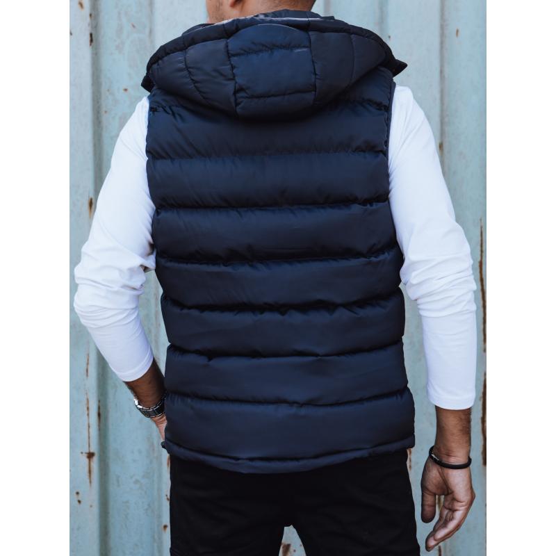 Férfi steppelt kapucnis mellény OLLIA kék