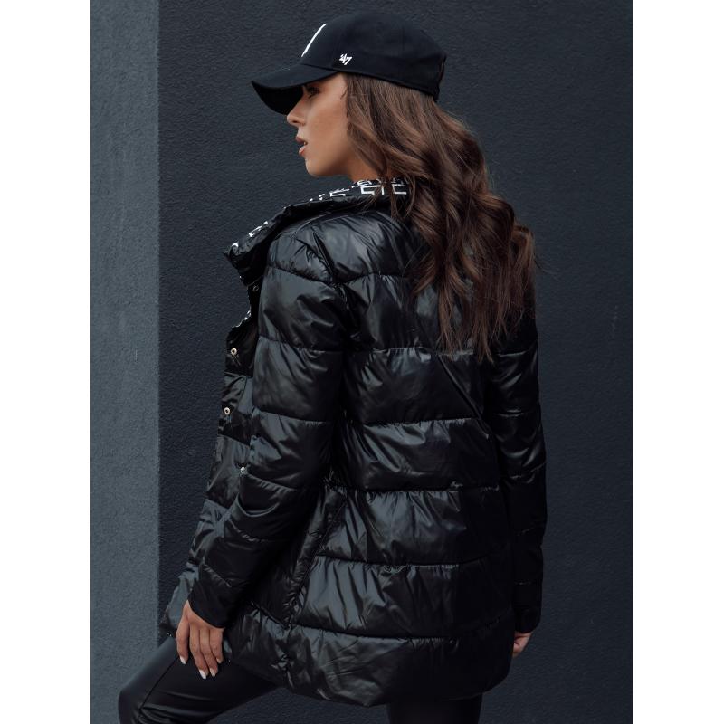 Dámská přechodná prošívaná bunda s kapucí MINTY DATE černá