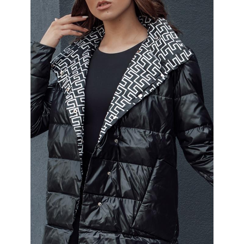 Dámská přechodná prošívaná bunda s kapucí MINTY DATE černá