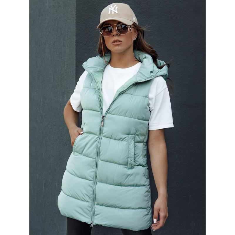 Dámská prošívaná vesta s kapucí BRITA zelená