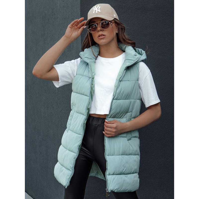 Dámská prošívaná vesta s kapucí BRITA zelená