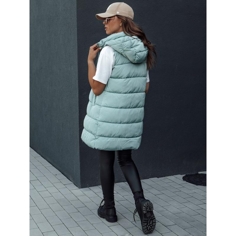 Dámská prošívaná vesta s kapucí BRITA zelená