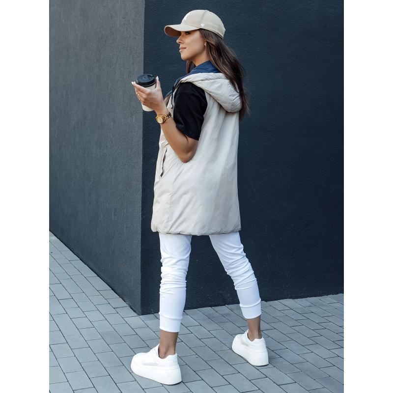 Dámska prešívaná vesta s kapucňou MELANI tmavomodrá