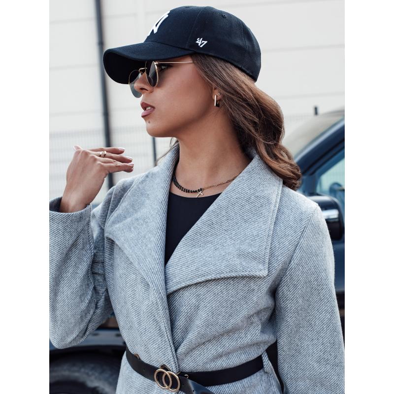 Női őszi hosszú kabát CELESTIA világosszürke