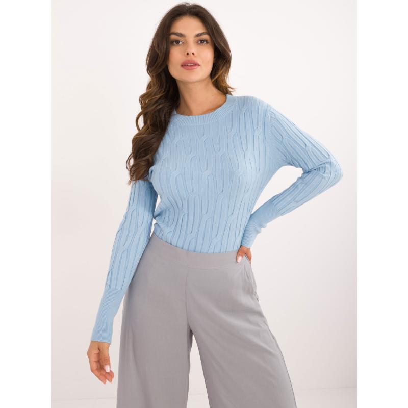 Dámský svetr se vzorem světle modrý  