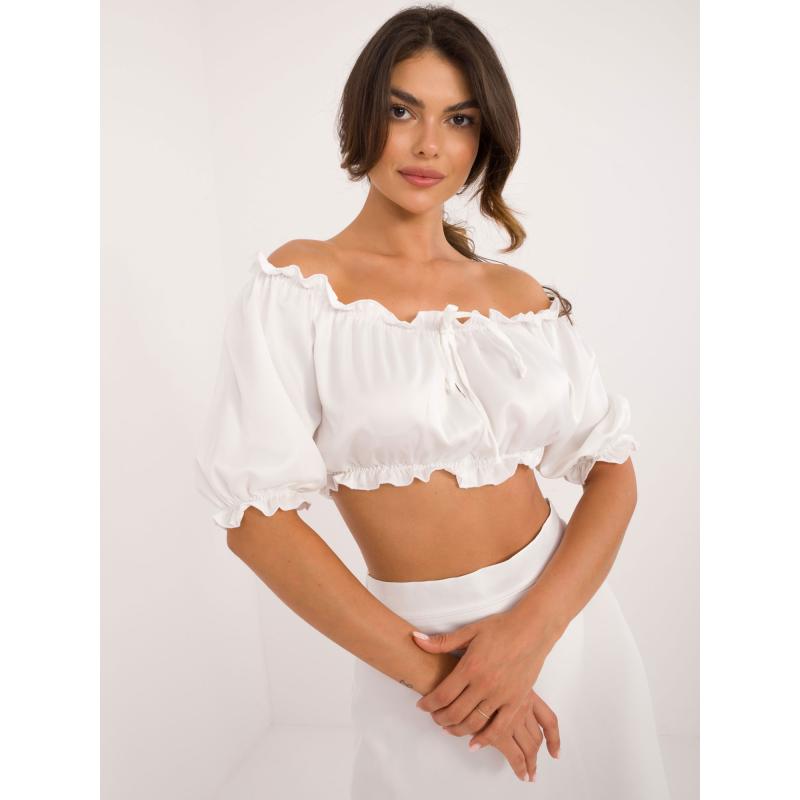 Dámský komplet se sukní s rozparkem bílý 