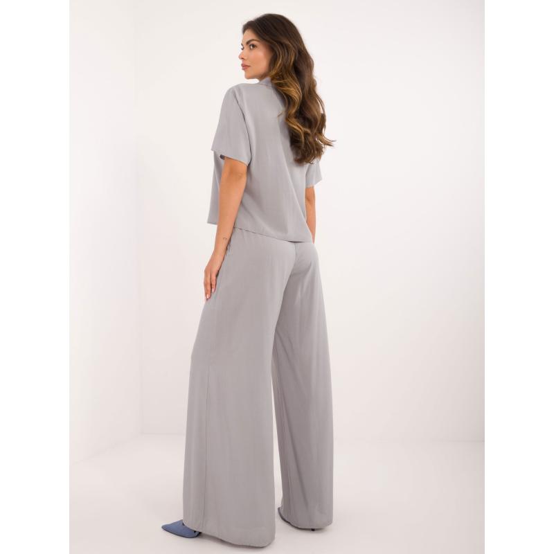 Dámský komplet s krátkou košilí šedý 