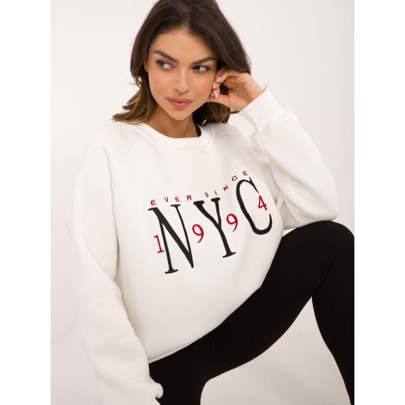 Dámská mikina s kapucí s výšivkou ecru 