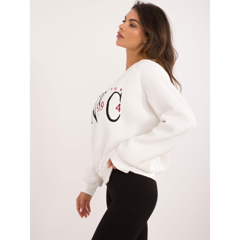 Dámská mikina s kapucí s výšivkou ecru 