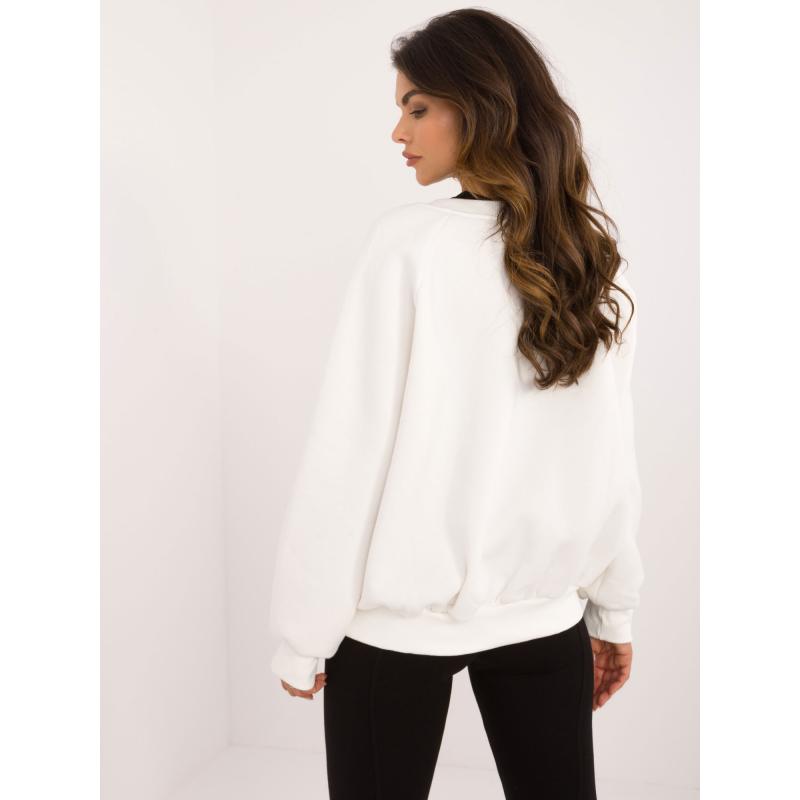 Dámská mikina s kapucí s výšivkou ecru 