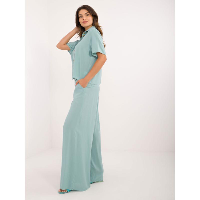 Dámský komplet viskózový dvoudílný letní mátový 