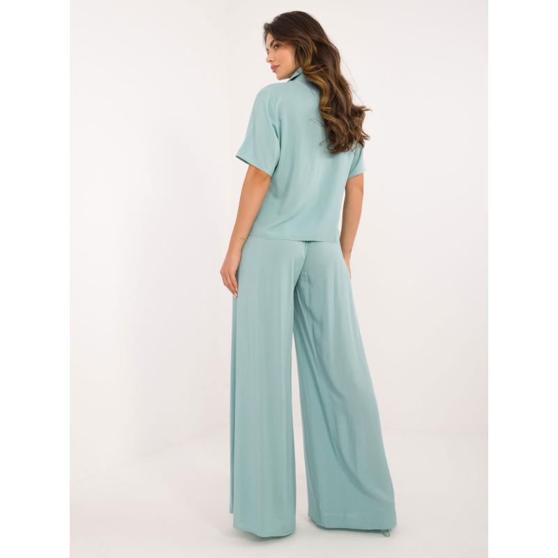 Dámský komplet viskózový dvoudílný letní mátový 