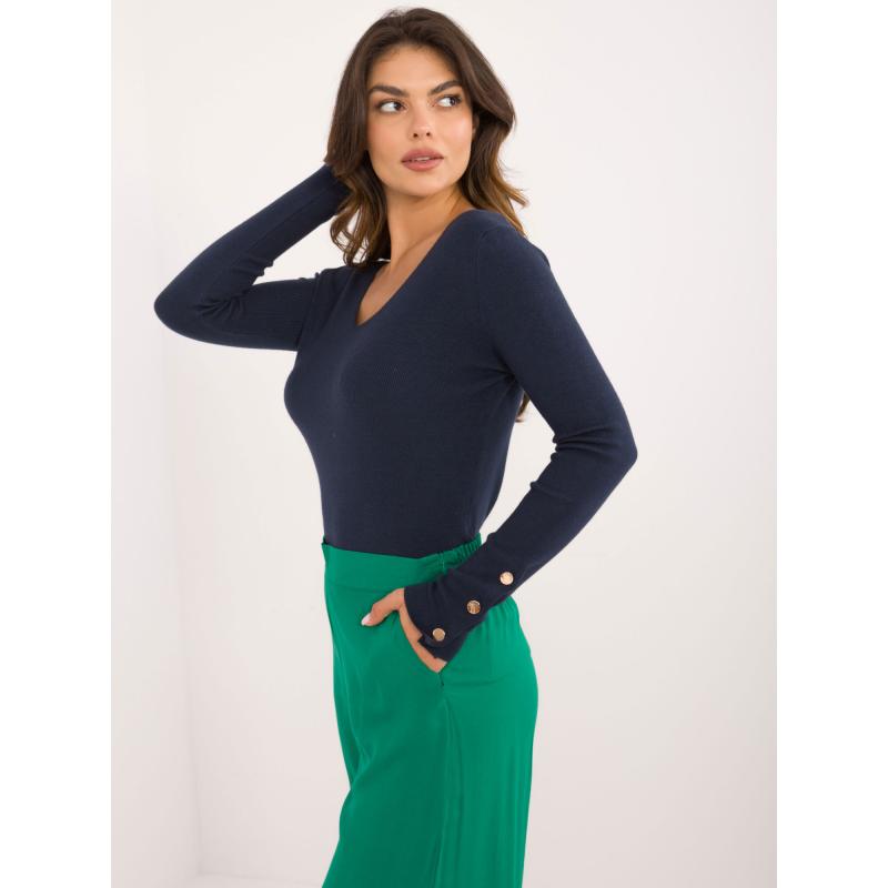 Dámský svetr s dlouhými rukávy námořnicky modrý 