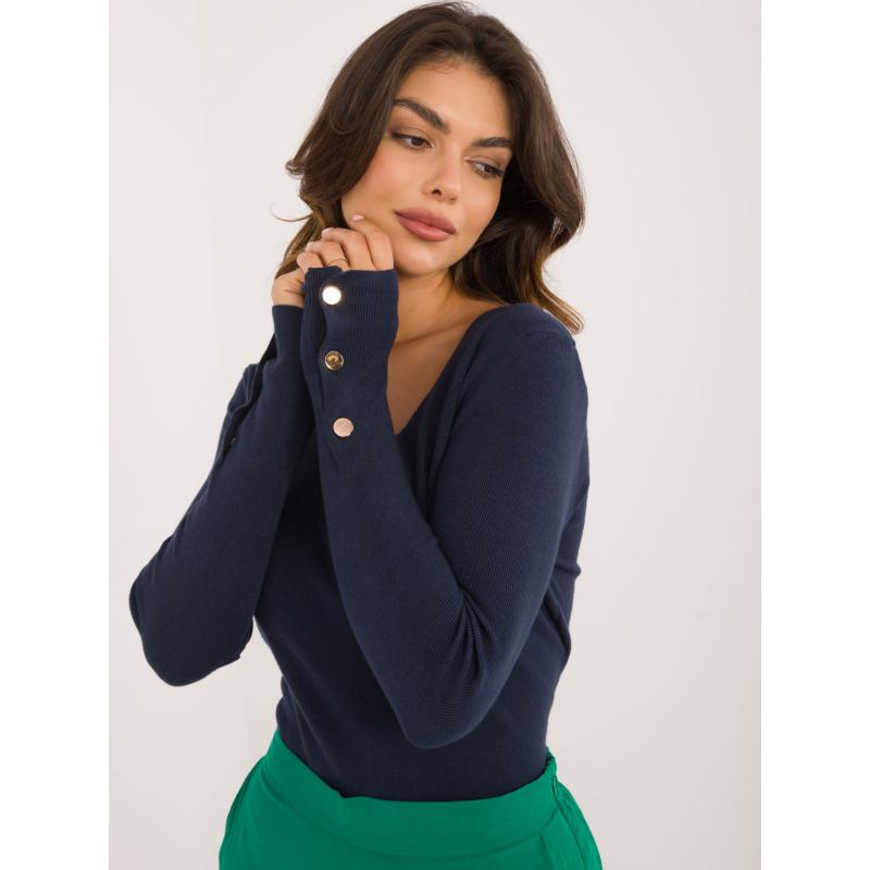 Dámský svetr s dlouhými rukávy námořnicky modrý 
