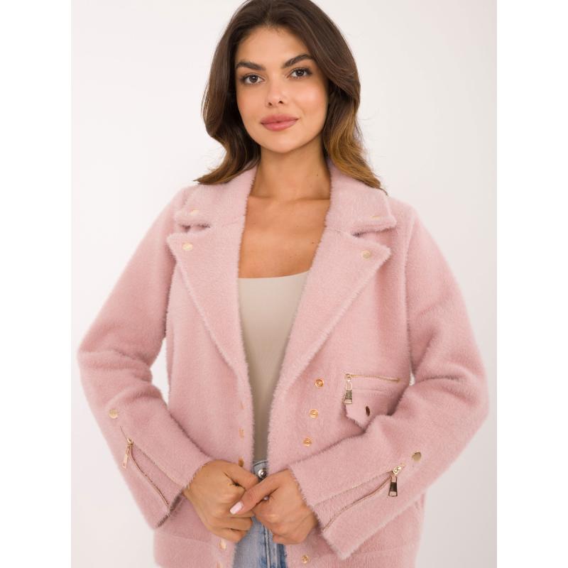 Női alpaka ramon dzseki világos rózsaszínű