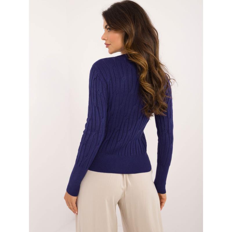 Dámský svetr se směsí viskózy námořnicky modrý 