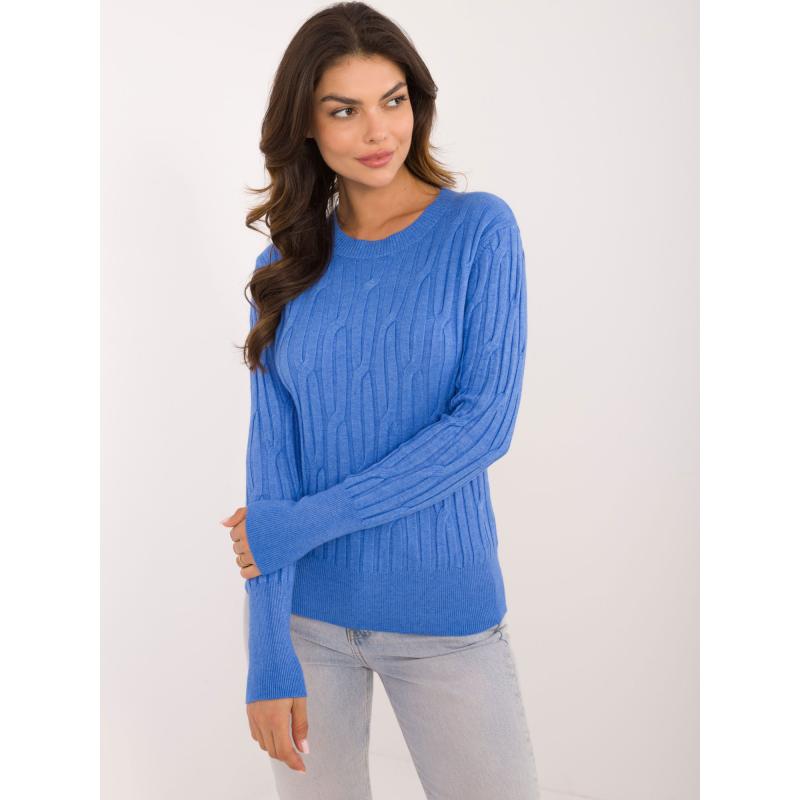 Dámský svetr se vzory modrý
