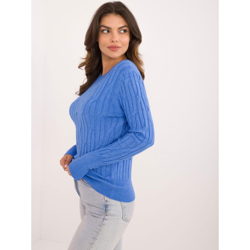 Dámský svetr se vzory modrý
