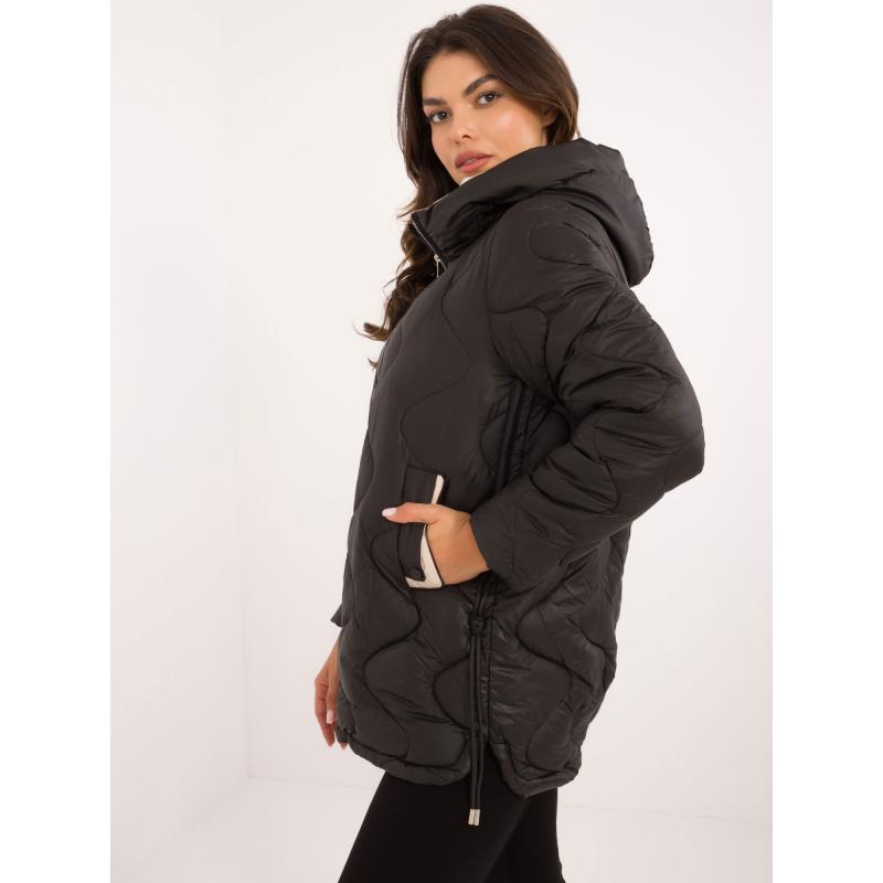 Dámská bunda prošívaná péřová přechodová černá 