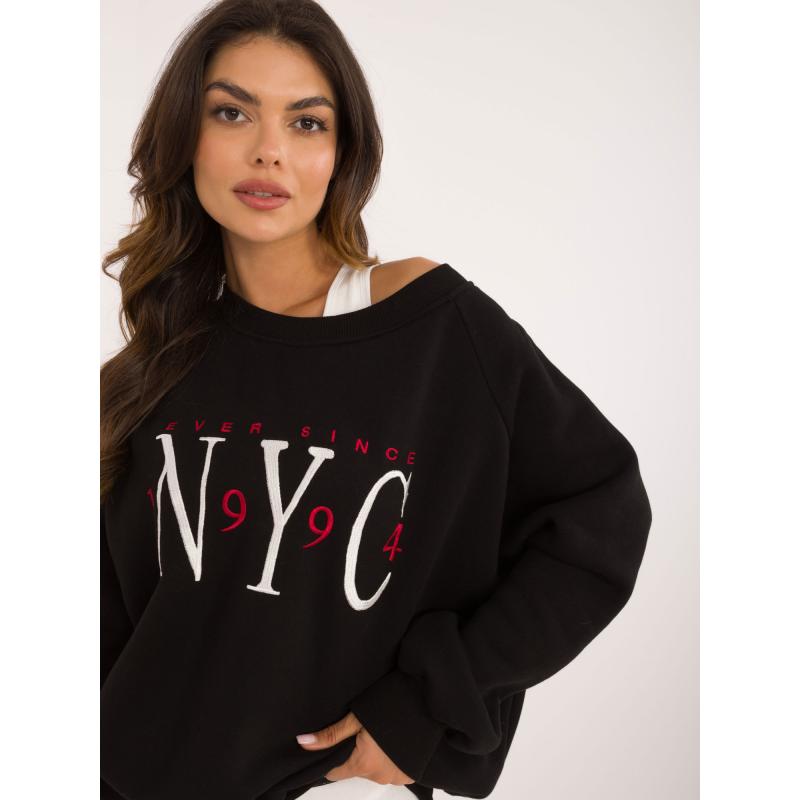 Dámská mikina s kapucí a manžetami černá 