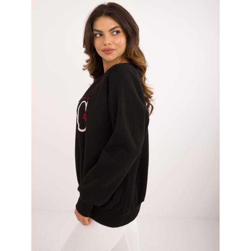 Dámská mikina s kapucí a manžetami černá 