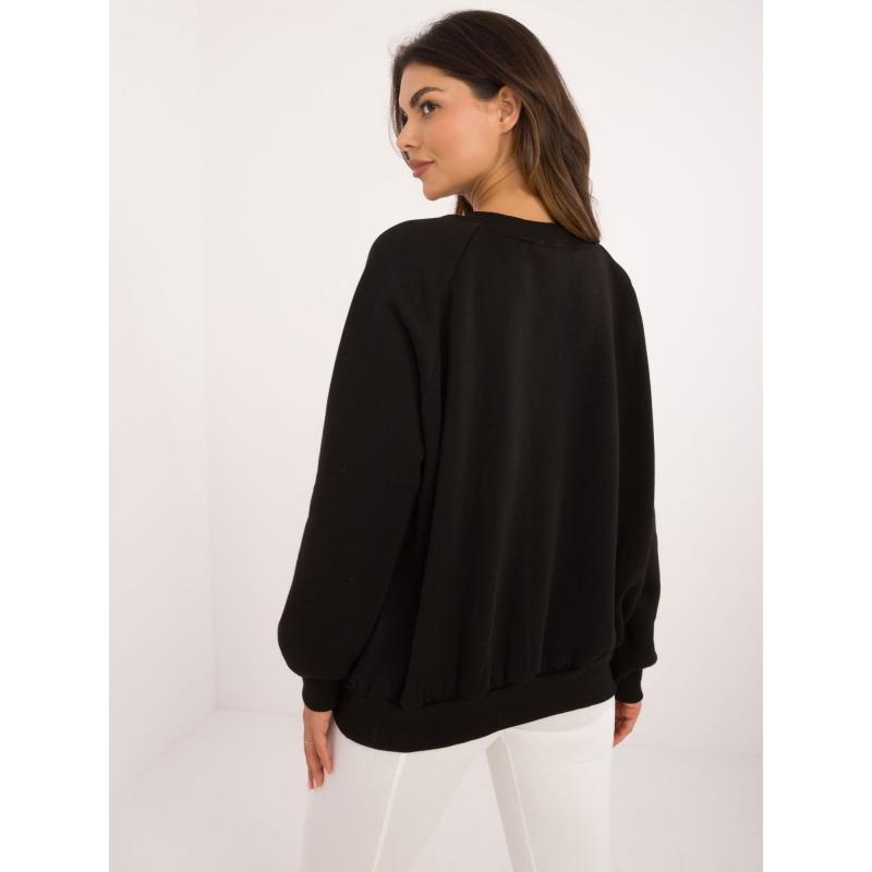 Dámská mikina s kapucí a manžetami černá 