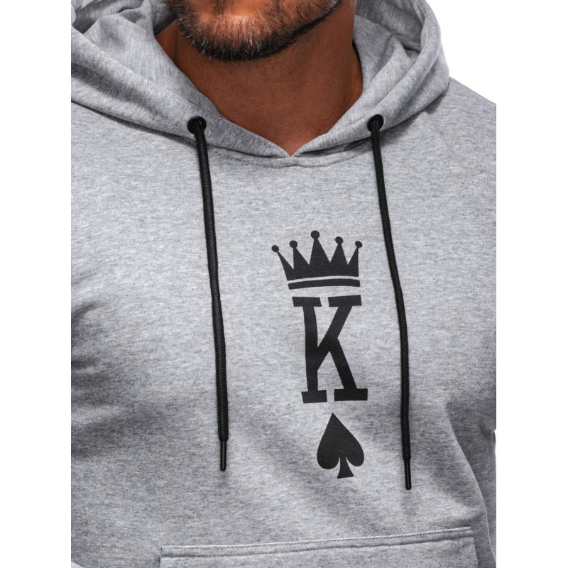 Pánská mikina na zip B1679 šedá