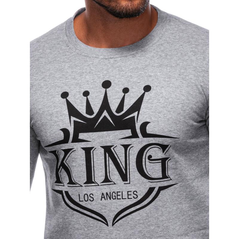 Férfi pulóver B1680 szürke