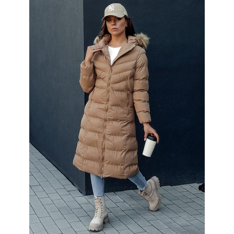 Dámský zimní kabát LUXWARM tmavě béžový