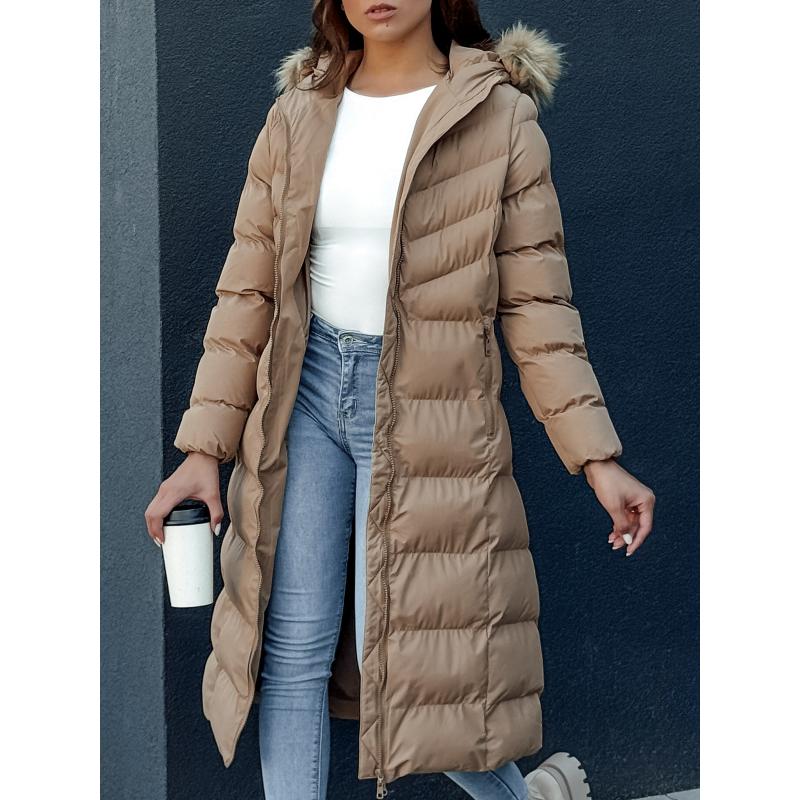 Dámský zimní kabát LUXWARM tmavě béžový