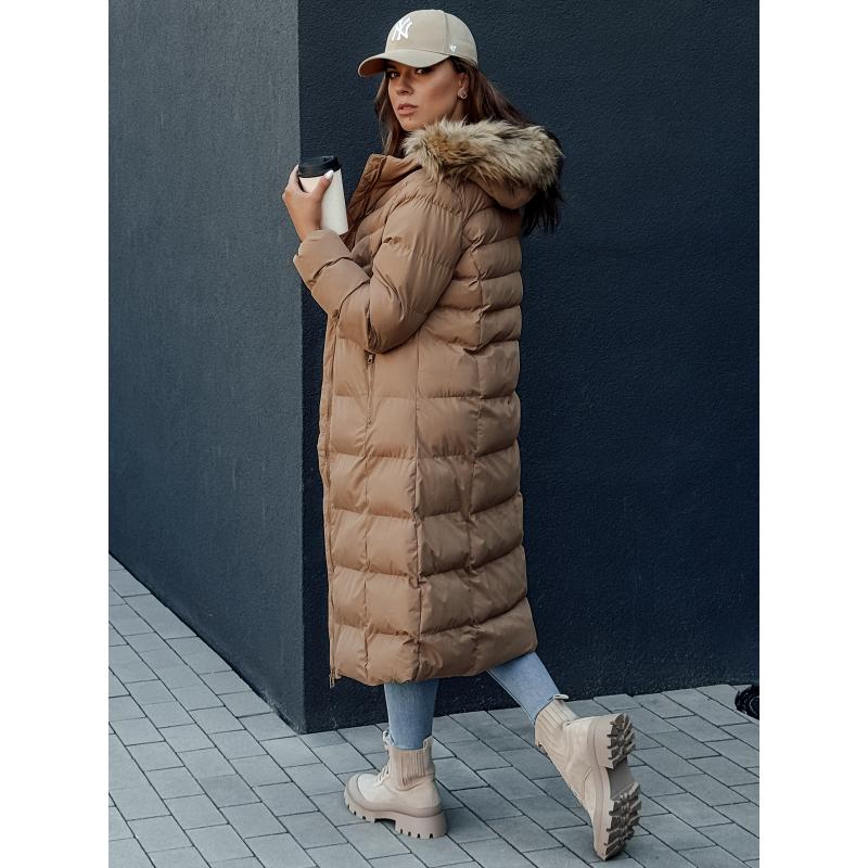 Dámský zimní kabát LUXWARM tmavě béžový