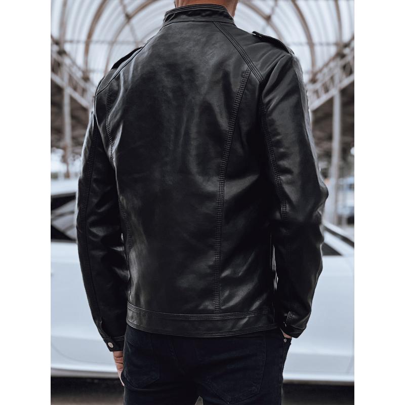 Pánská koženková bunda černá