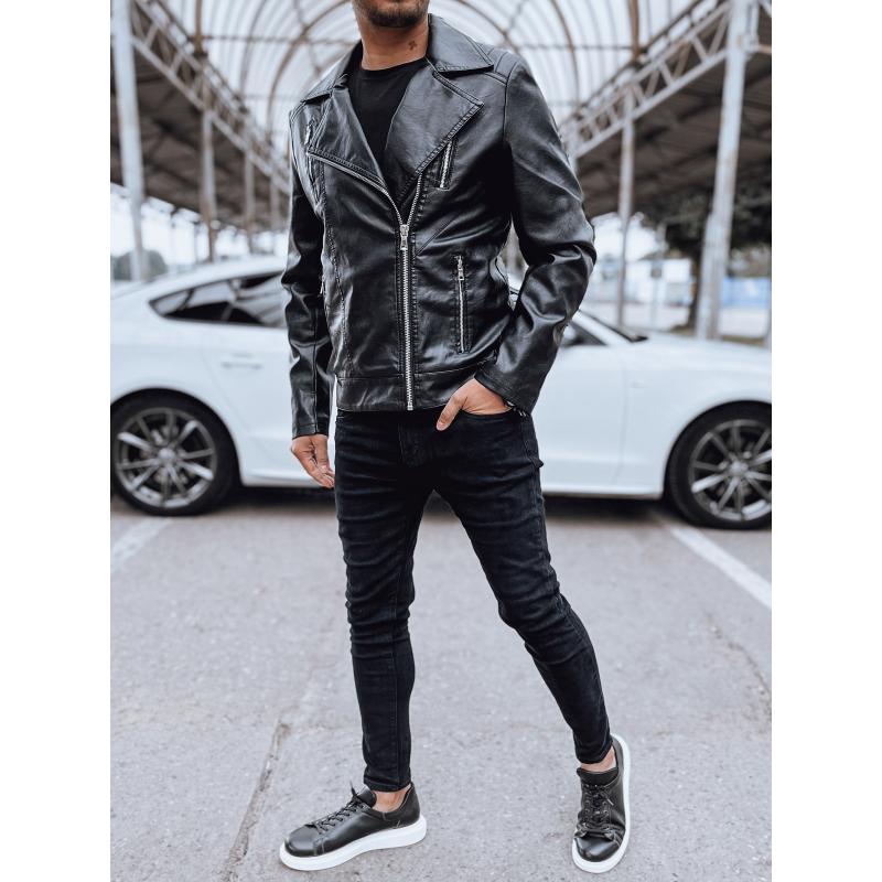 Pánská koženková bunda ramones černá