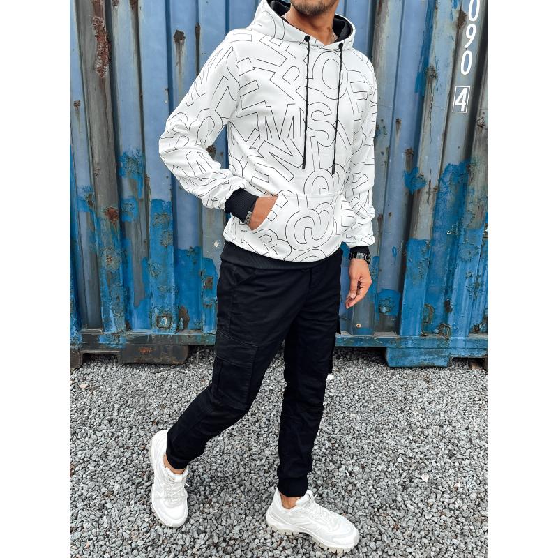 Pánská mikina s kapucí bílá